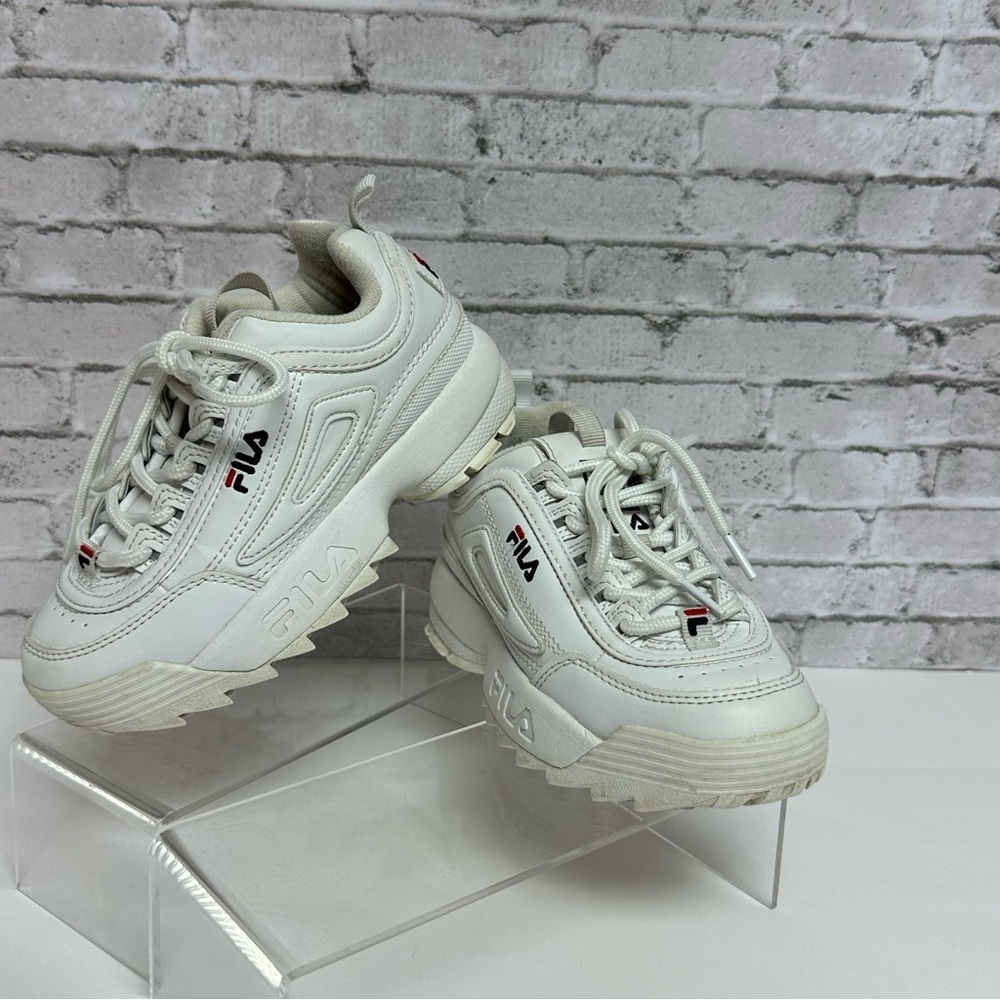 FILA Big Kids Disruptor II Casual Shoes Sneakers FW02945-111 White - Picture 4 of 13